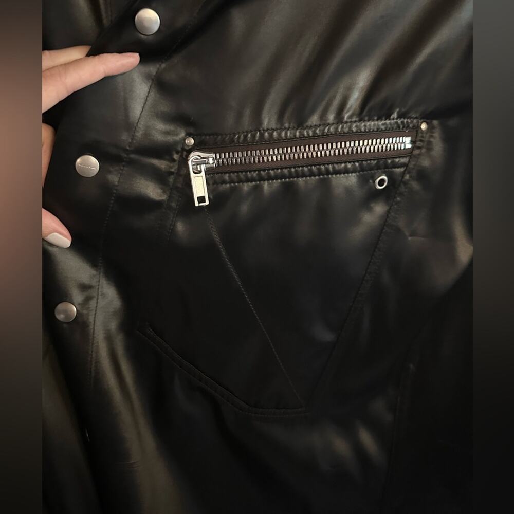 Rick Owens Performa FW20 Larry Faux Leather Shiny Shirt Black IT 54 XL Shacket - Picture 4 of 15